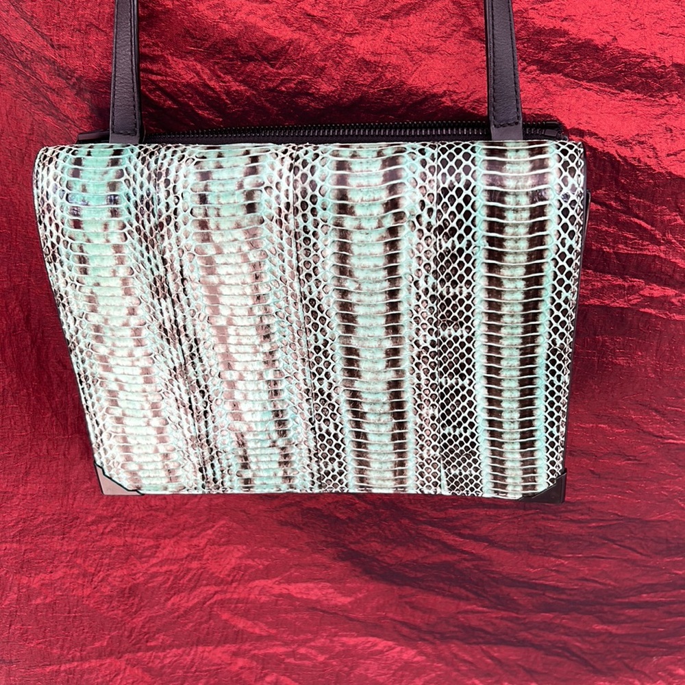 Alexander Wang Green/Black Snakeskin and leather Flap Shoulder Bag